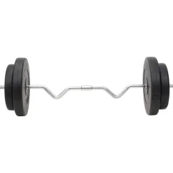 vidaXL Fitness Y Musculación-Juego de barras y mancuernas con discos 120 kg