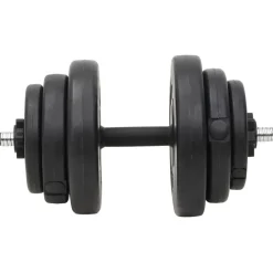 vidaXL Fitness Y Musculación-Juego de barras y mancuernas con discos 120 kg
