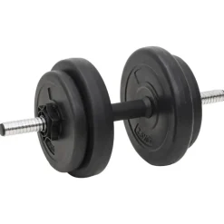 vidaXL Fitness Y Musculación-Juego de barras y mancuernas con discos 90 kg