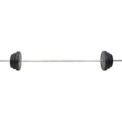 vidaXL Fitness Y Musculación-Juego de barras y mancuernas con discos 90 kg