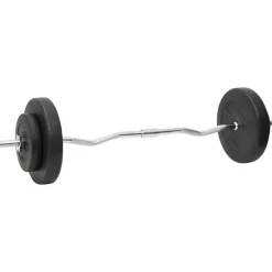 vidaXL Fitness Y Musculación-Juego de barras y mancuernas con discos 60 kg