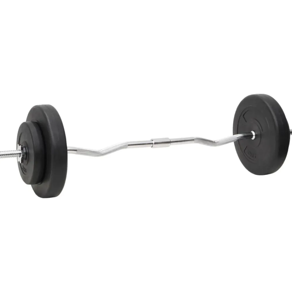 vidaXL Fitness Y Musculación-Juego de barras y mancuernas con discos 60 kg