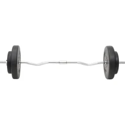 vidaXL Fitness Y Musculación-Juego de barras y mancuernas con discos 60 kg