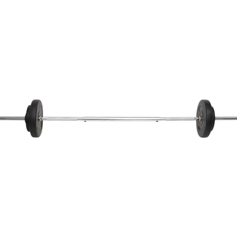 vidaXL Fitness Y Musculación-Juego de barras y mancuernas con discos 60 kg