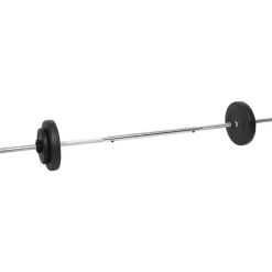 vidaXL Fitness Y Musculación-Juego de barras y mancuernas con discos 60 kg