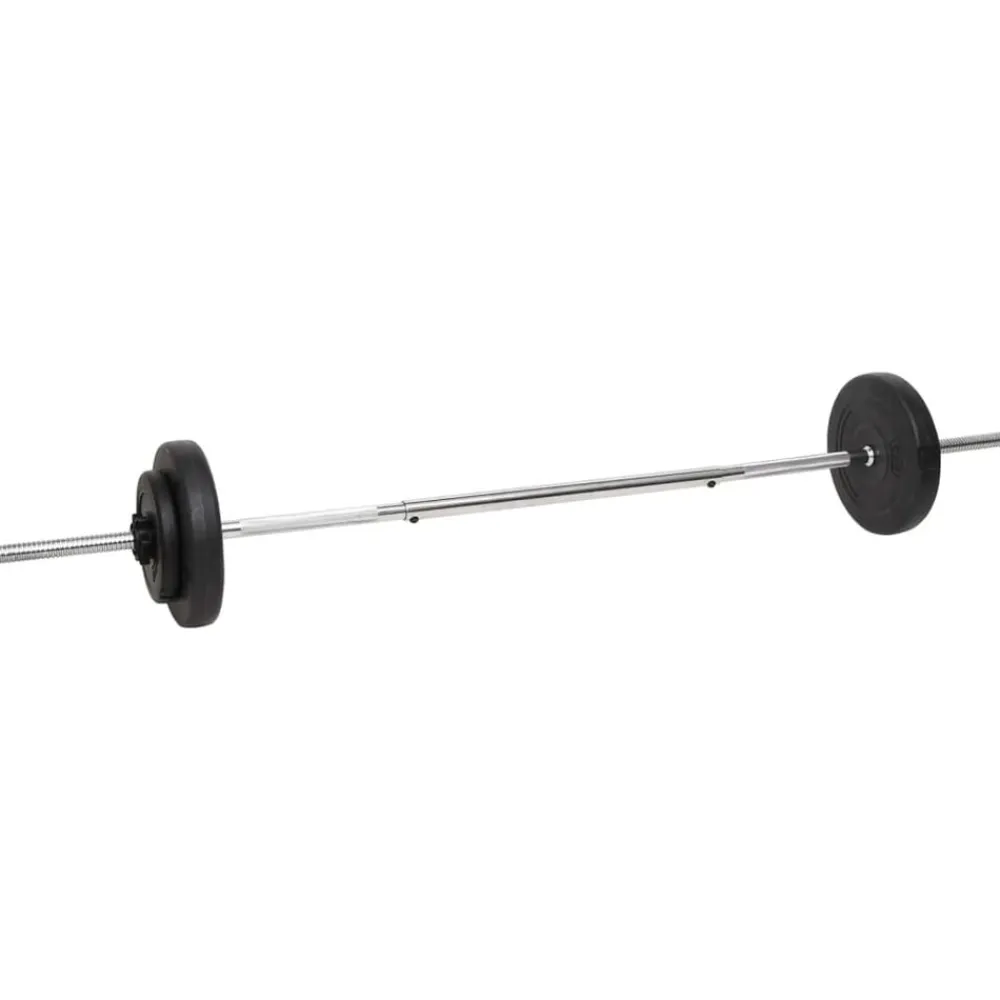 vidaXL Fitness Y Musculación-Juego de barras y mancuernas con discos 60 kg