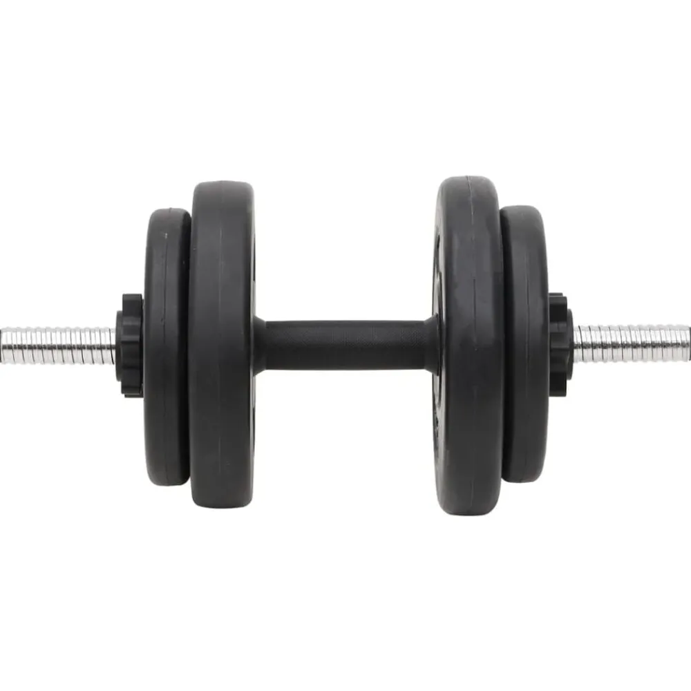 vidaXL Fitness Y Musculación-Juego de barras y mancuernas con discos 60 kg