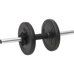 vidaXL Fitness Y Musculación-Juego de barras y mancuernas con discos 60 kg