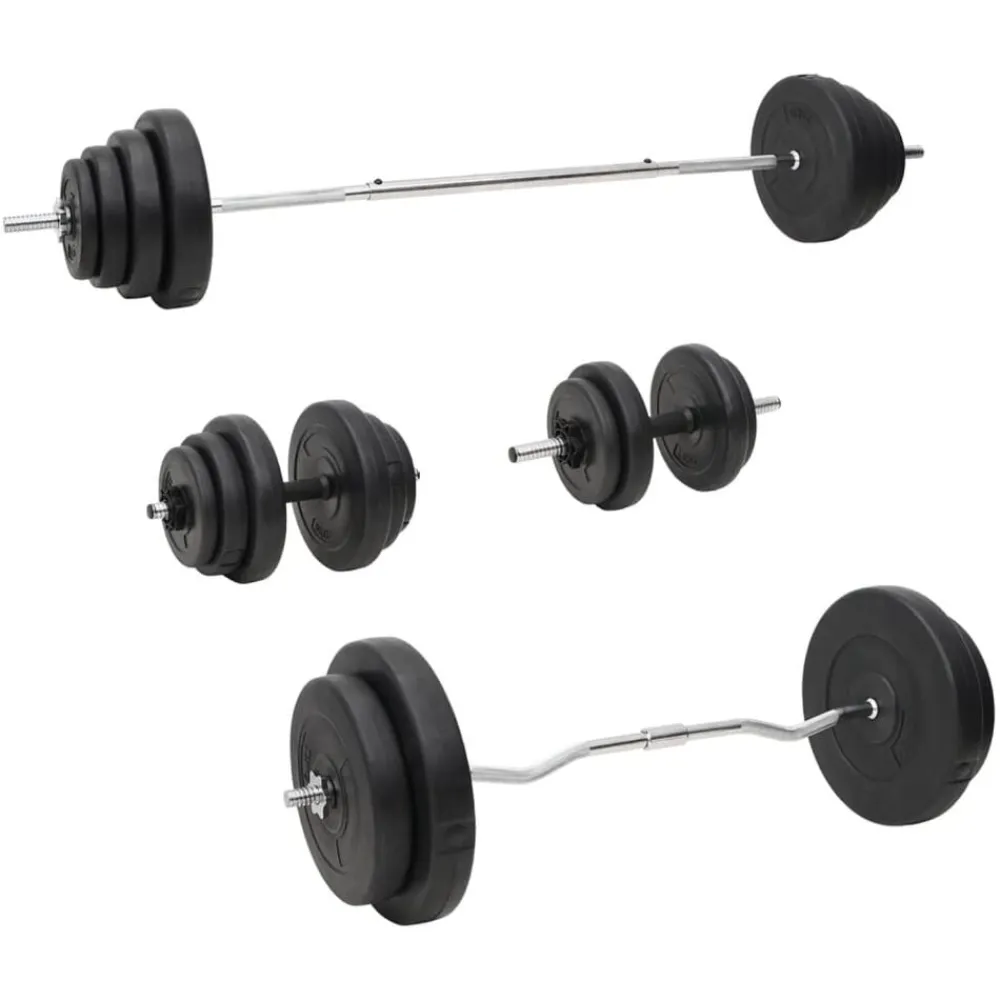 vidaXL Juego de barras y mancuernas con discos 120 kg Best