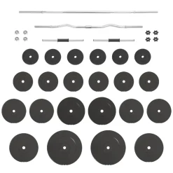 vidaXL Juego de barras y mancuernas con discos 120 kg Best