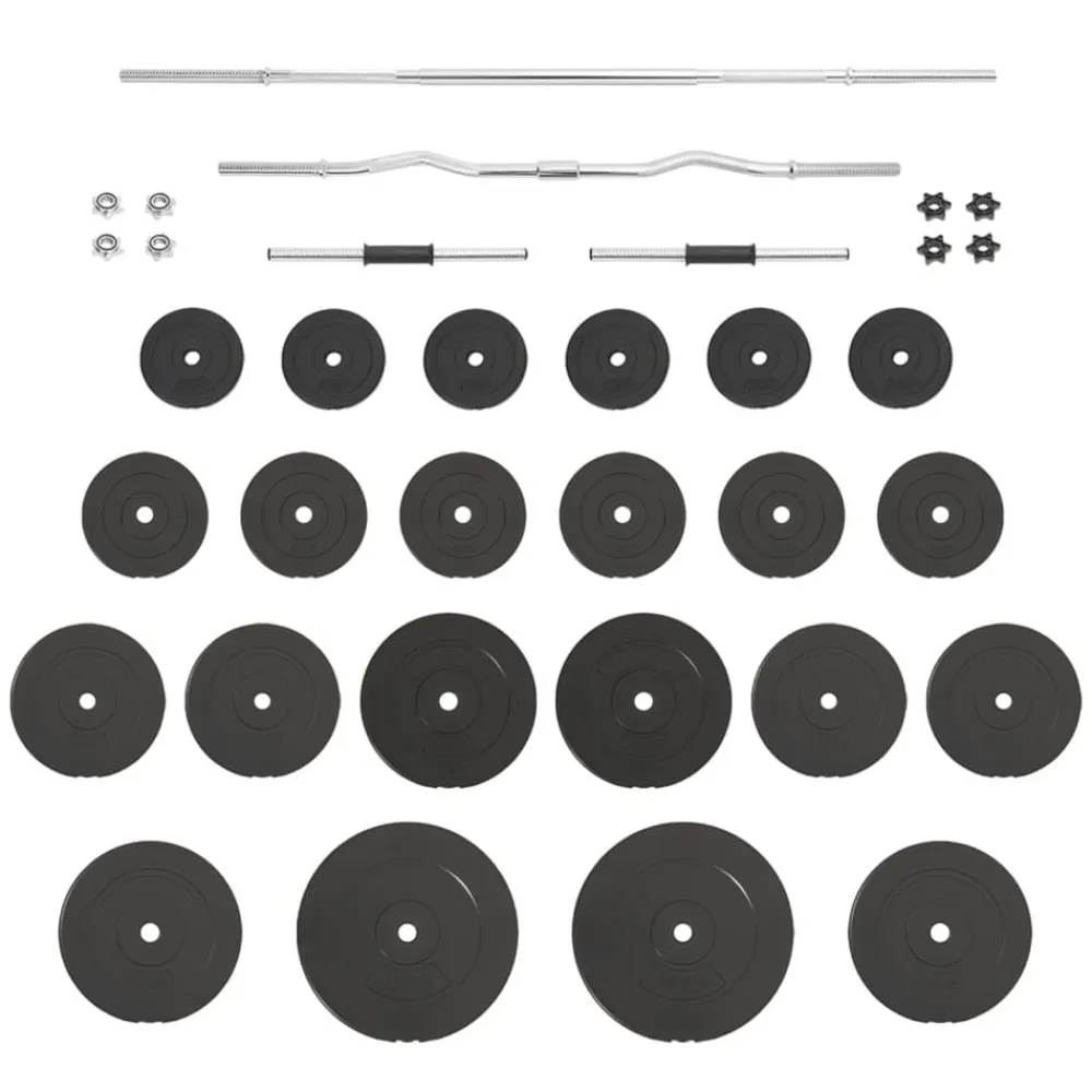 vidaXL Juego de barras y mancuernas con discos 120 kg Best