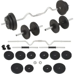 vidaXL Juego de barras y pesas 30 kg Best