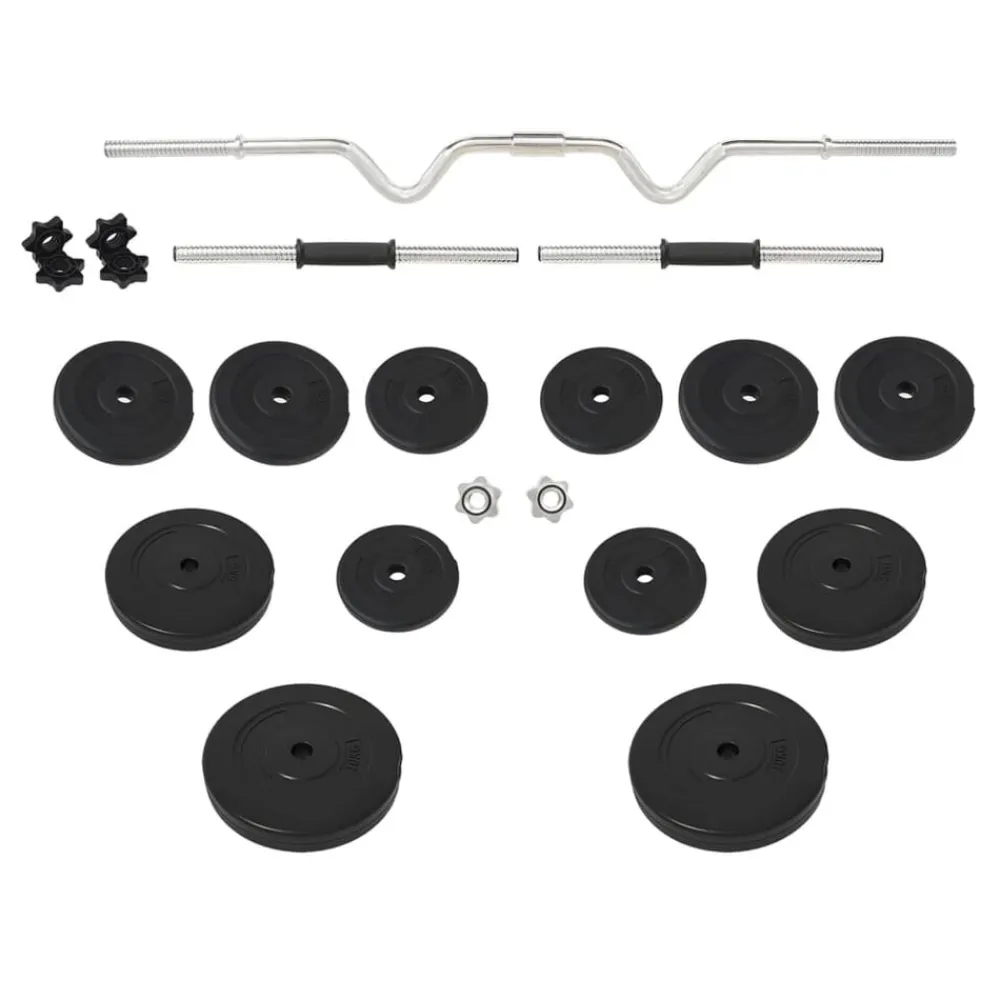 vidaXL Juego de barras y mancuernas con discos 60 kg Outlet