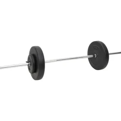 vidaXL Fitness Y Musculación-Juego de barras y mancuernas con discos 60 kg