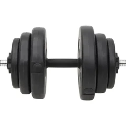 vidaXL Fitness Y Musculación-Juego de barras y mancuernas con discos 60 kg