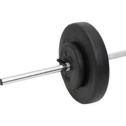 vidaXL Fitness Y Musculación-Juego de barras y mancuernas con discos 60 kg