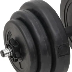 vidaXL Fitness Y Musculación-Juego de barras y mancuernas con discos 60 kg