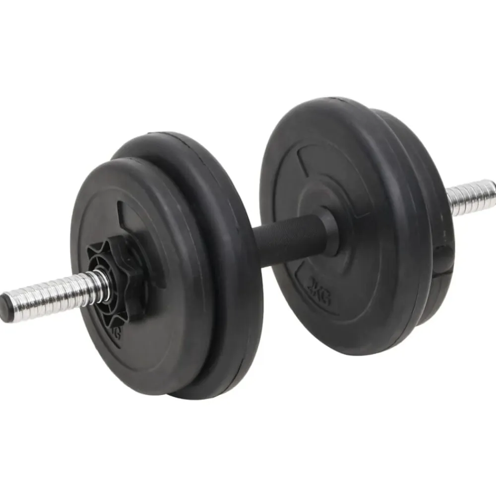vidaXL Juego de barras y mancuernas con discos 60 kg New