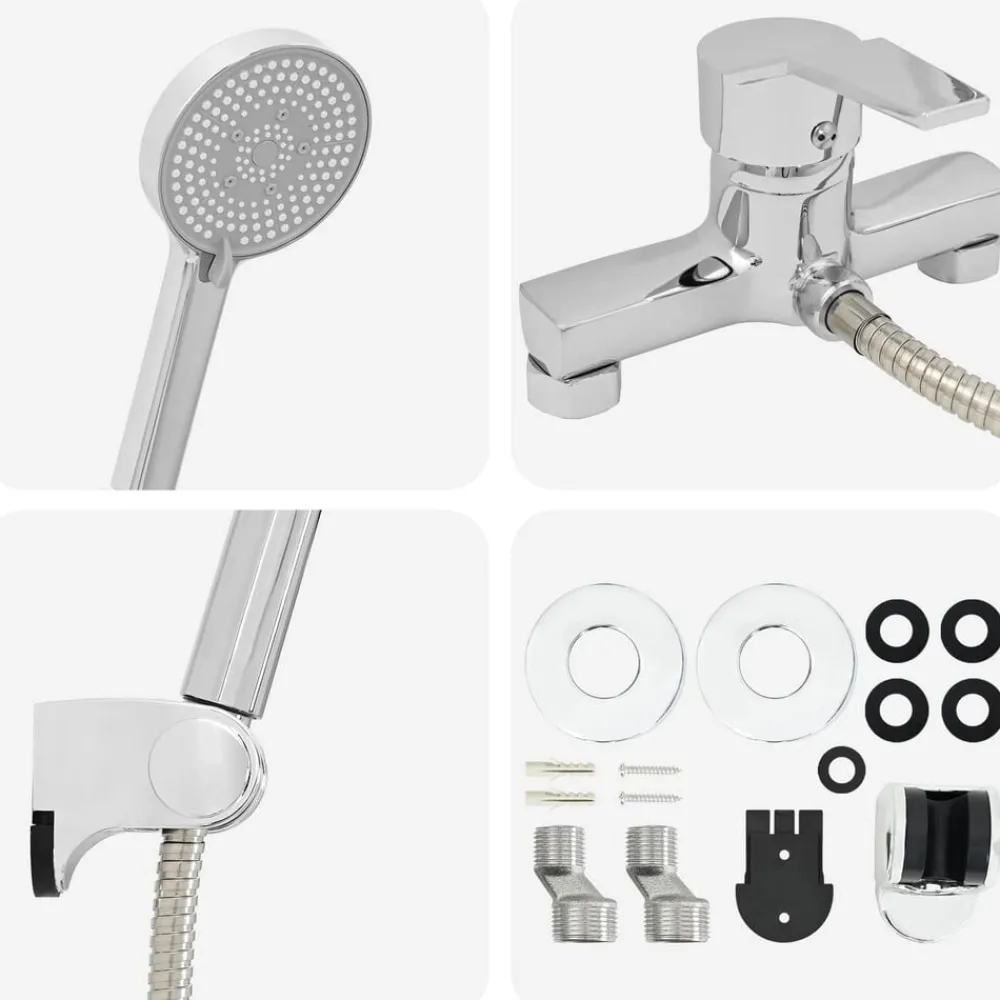 vidaXL Juego de Cabezal de Ducha G 1 / 2 pulgadas Latón Cromado Outlet