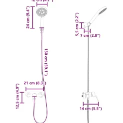 vidaXL Juego de Cabezal de Ducha G 1 / 2 pulgadas Latón Cromado Outlet