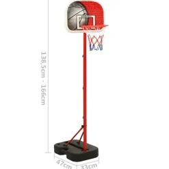vidaXL Juego de canasta de baloncesto portátil ajustable 138,5-166 cm Hot