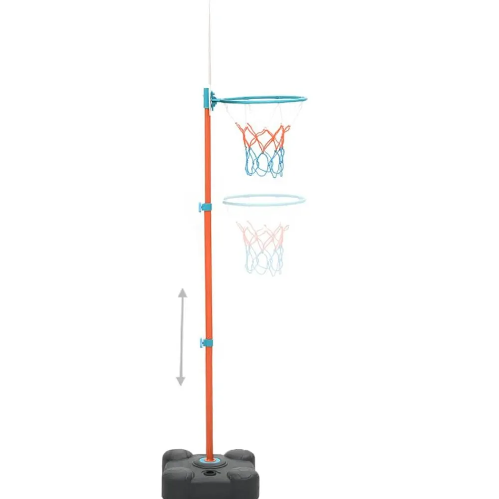 vidaXL Juguetes-Juego de canasta de baloncesto portátil ajustable 109-141 cm