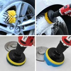 vidaXL Piezas Y Accesorios Para Vehículos-Juego de Cepillos para Autos Multicolor ratán sintético