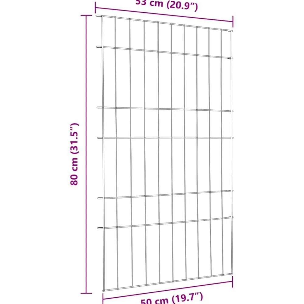 vidaXL Juego de Cercas para Estanque 8 pcs Verde 50 x 80 cm Acero Best