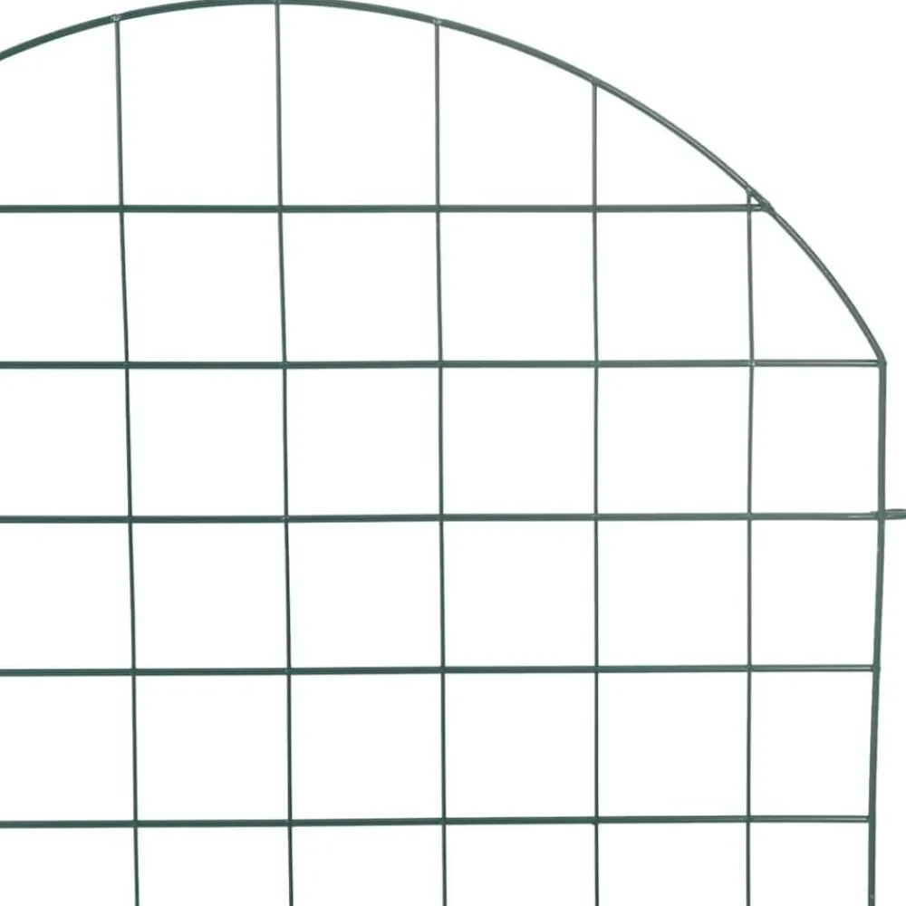vidaXL Vallas De Jardín-Juego de Cercas para Estanque 8 pcs Verde 50 x 80 cm Acero