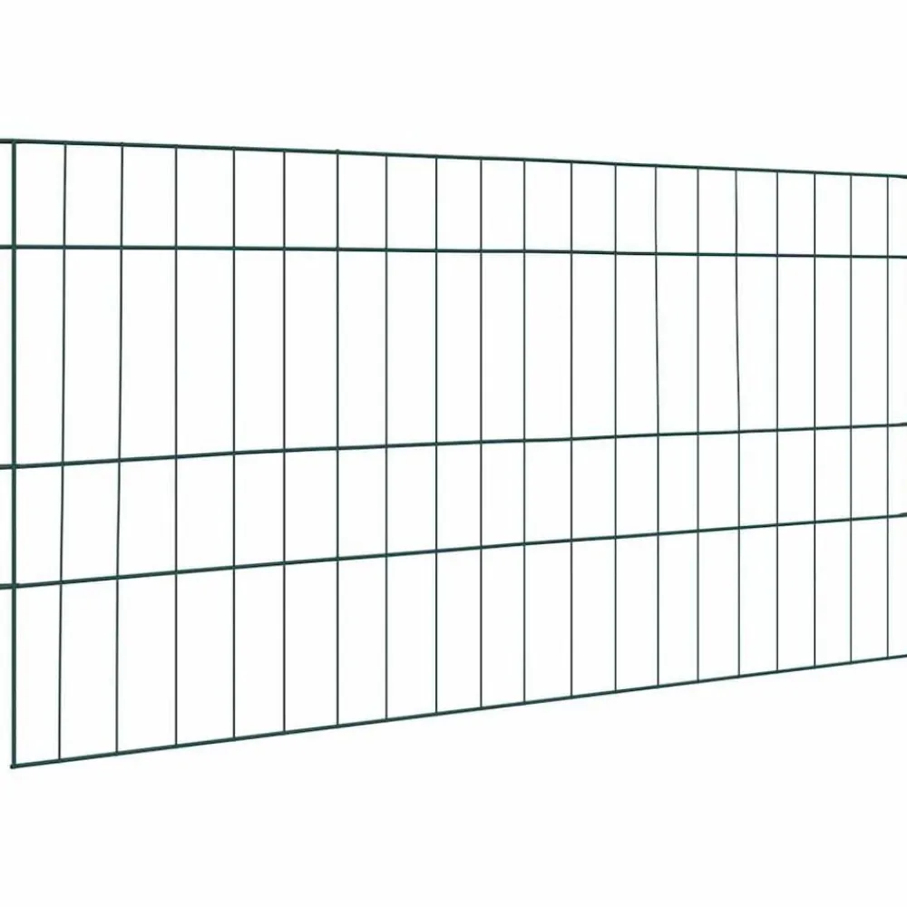 vidaXL Vallas De Jardín-Juego de Cercas para Estanque 5 pcs Verde 100 x 50 cm Acero