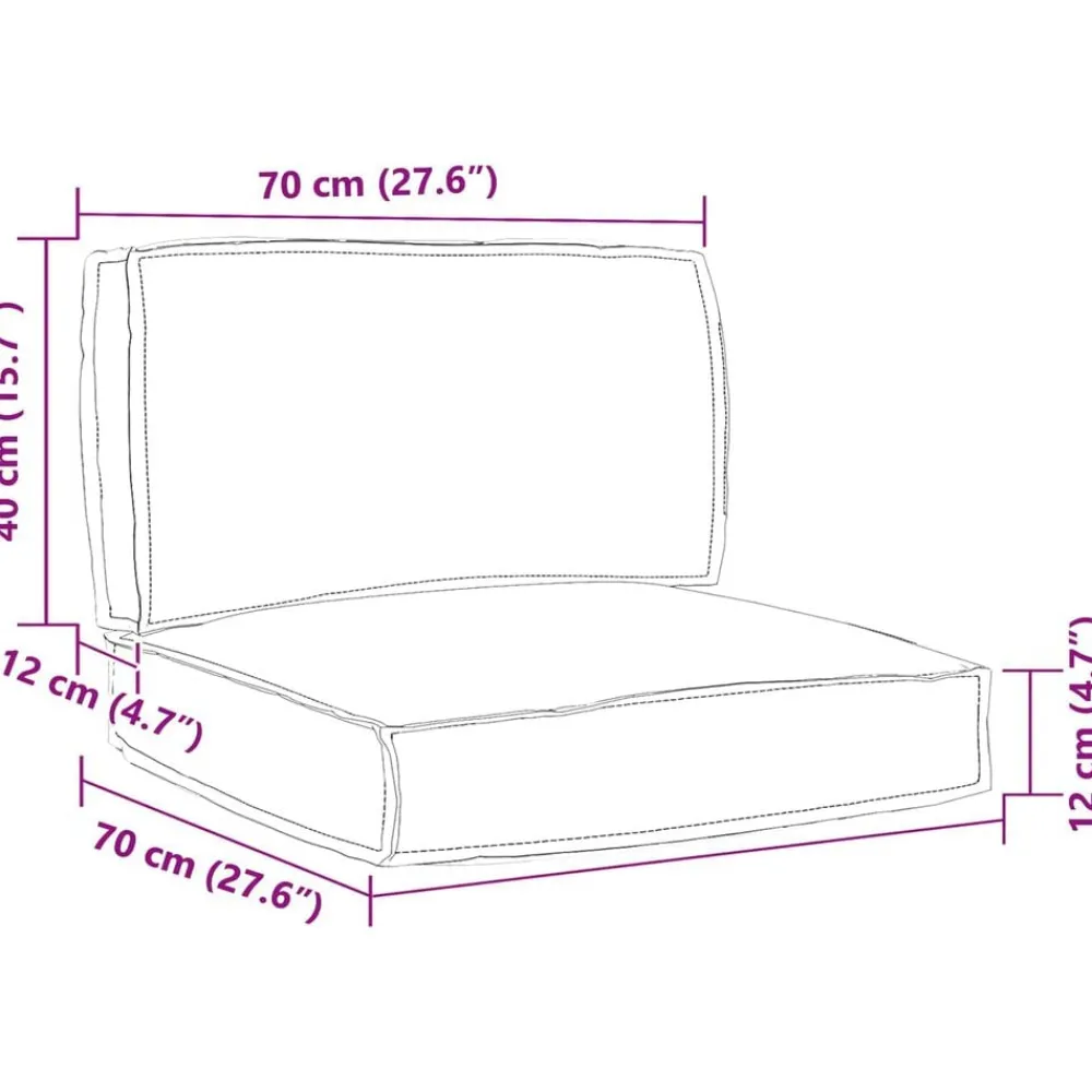 vidaXL Juego de Cojines para Palets 2 pcs Tela Oxford Taupé Clearance