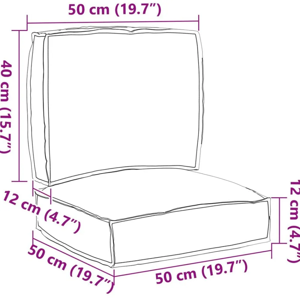 vidaXL Decoración-Juego de Cojines para Palets 2 pcs Tela Oxford