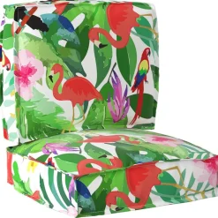 vidaXL Decoración-Juego de Cojines para Palets 2 pcs Jungla tropical Tela Oxford