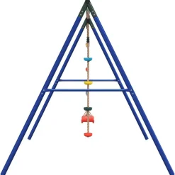 vidaXL Estructuras Para Juegos Al Aire Libre-Juego de columpios de exterior con escalera y cuerda de discos