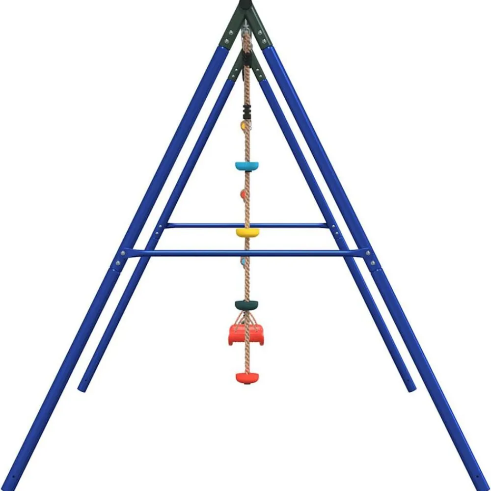 vidaXL Estructuras Para Juegos Al Aire Libre-Juego de columpios de exterior con escalera y cuerda de discos