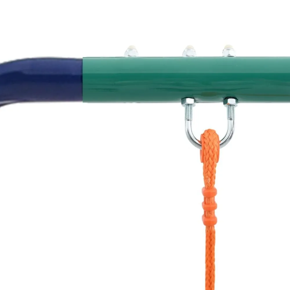vidaXL Juego de columpios con aros de gimnasia y 4 asientos acero Sale
