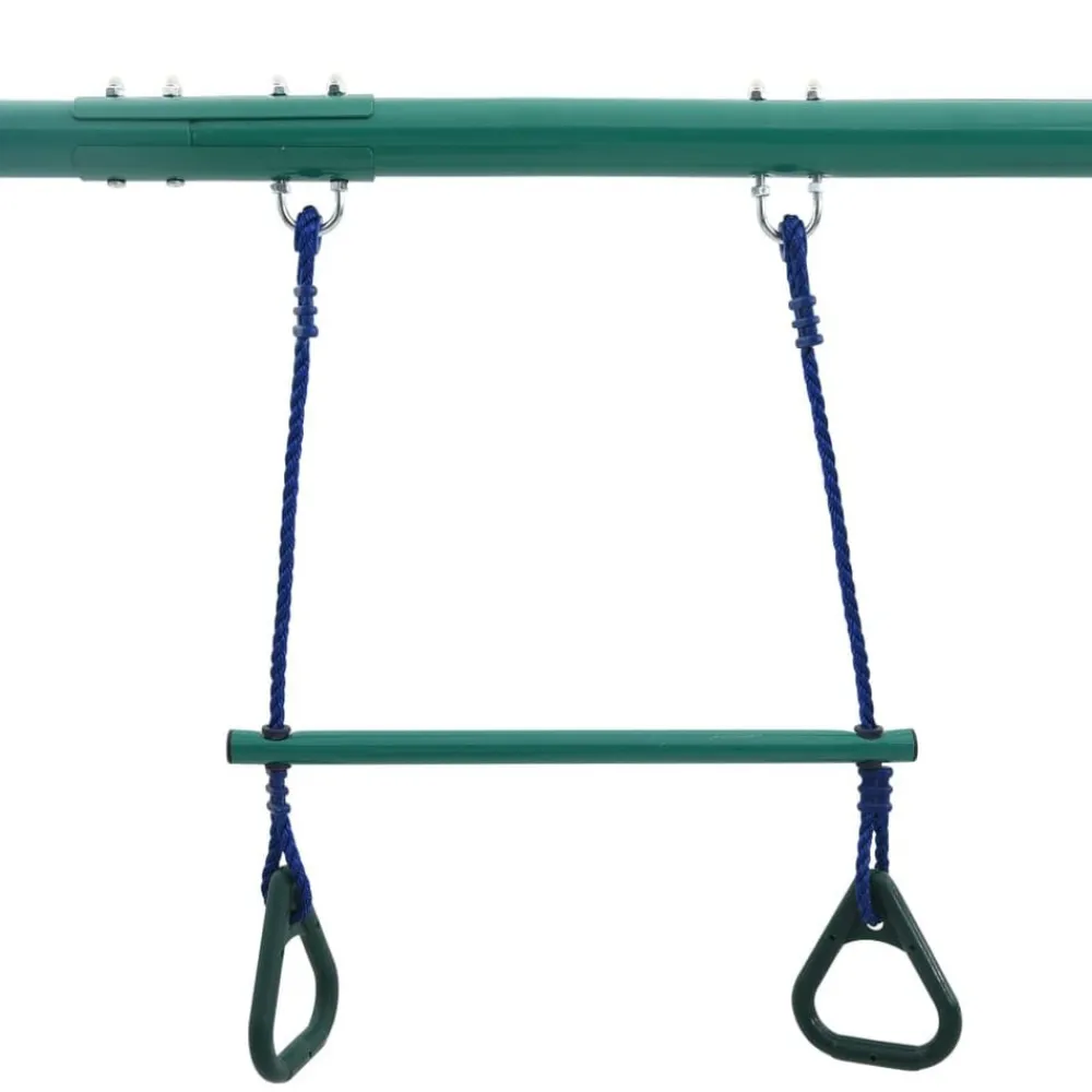 vidaXL Juego de columpios con aros de gimnasia y 4 asientos acero Sale