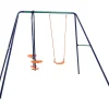 vidaXL Juego de columpios con 3 asientos acero Outlet