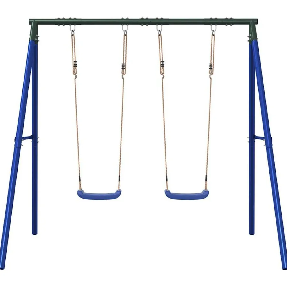vidaXL Juego de columpios de exterior con dos columpios Azul Clearance