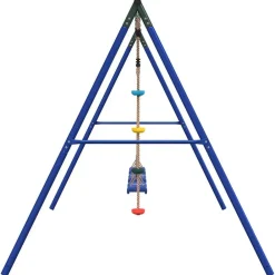 vidaXL Estructuras Para Juegos Al Aire Libre-Juego de columpios de exterior con columpios y cuerda de discos