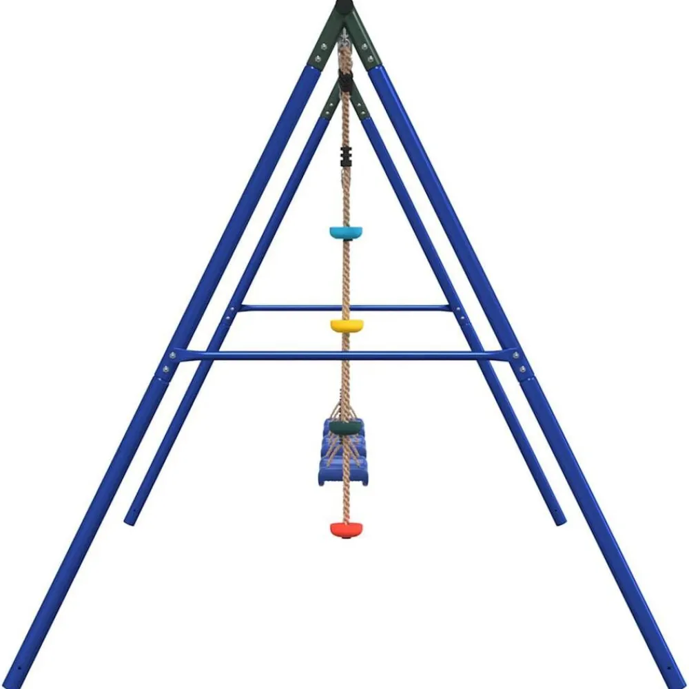 vidaXL Estructuras Para Juegos Al Aire Libre-Juego de columpios de exterior con columpios y cuerda de discos