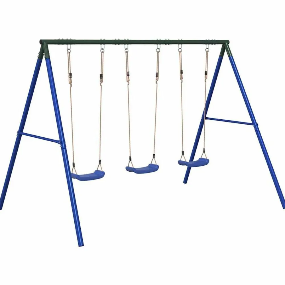 vidaXL Estructuras Para Juegos Al Aire Libre-Juego de columpios de exterior con 3 columpios
