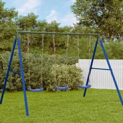 vidaXL Estructuras Para Juegos Al Aire Libre-Juego de columpios de exterior con 3 columpios