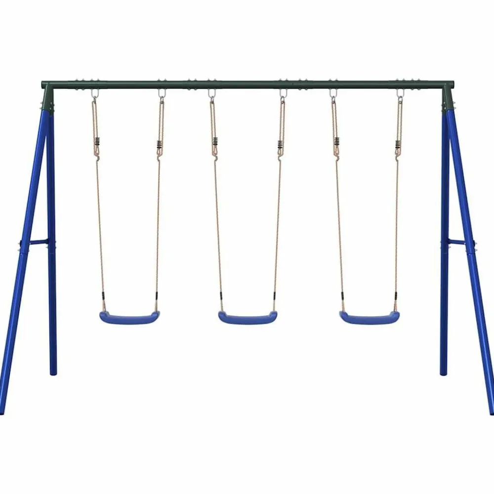 vidaXL Estructuras Para Juegos Al Aire Libre-Juego de columpios de exterior con 3 columpios