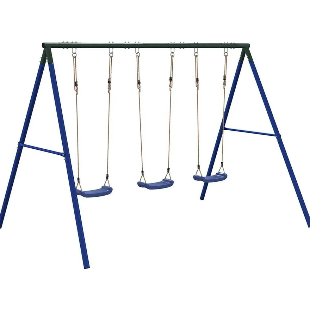 vidaXL Estructuras Para Juegos Al Aire Libre-Juego de columpios de exterior con 3 columpios