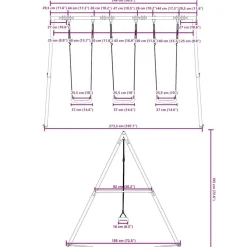 vidaXL Estructuras Para Juegos Al Aire Libre-Juego de columpios de exterior con 3 columpios