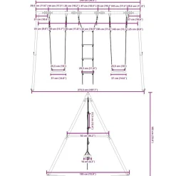 vidaXL Estructuras Para Juegos Al Aire Libre-Juego de columpios de exterior con columpios y escalera