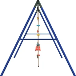 vidaXL Estructuras Para Juegos Al Aire Libre-Juego de columpios con columpios, escalera y cuerda de discos