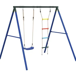 vidaXL Estructuras Para Juegos Al Aire Libre-Juego de columpios de exterior con columpio y escalera