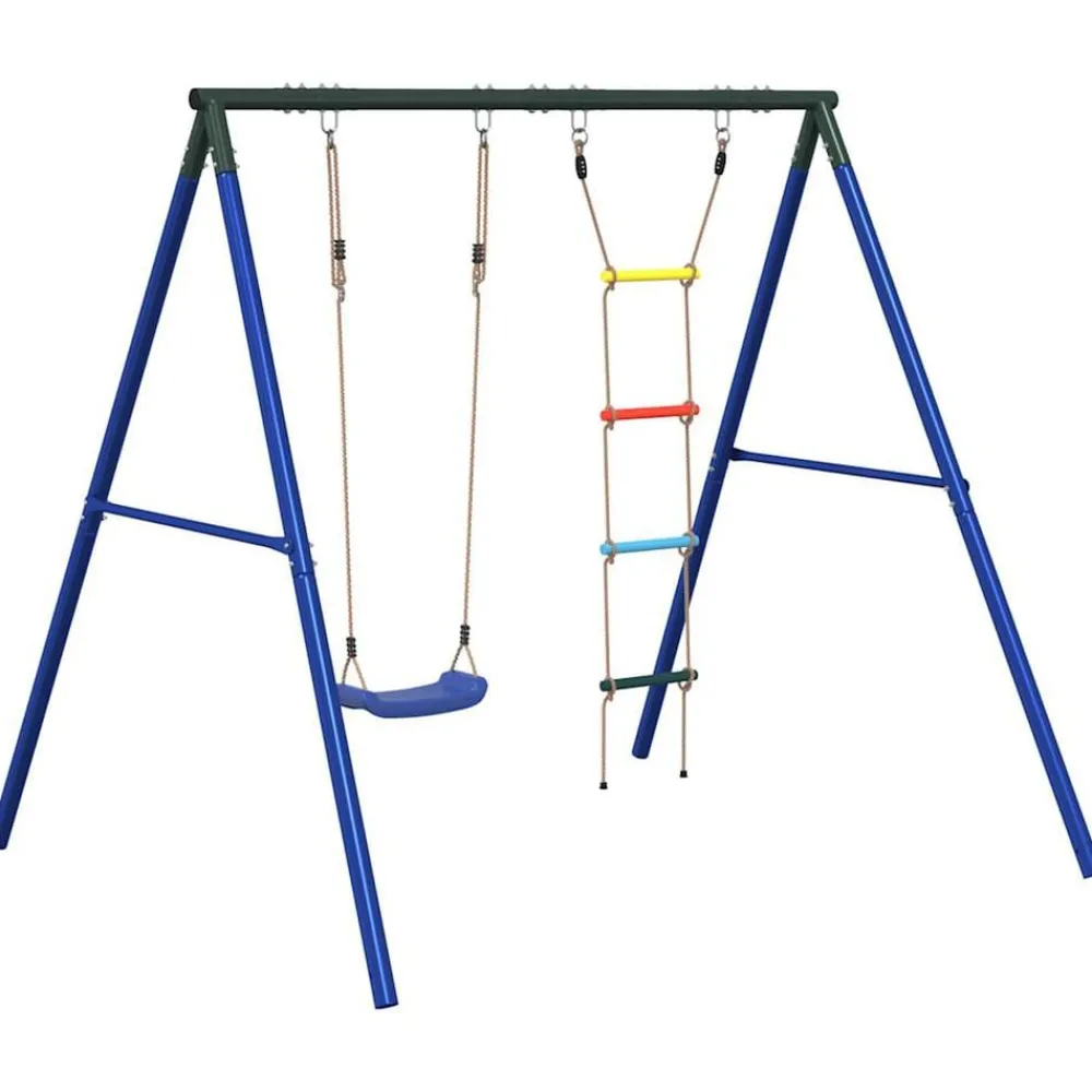 vidaXL Estructuras Para Juegos Al Aire Libre-Juego de columpios de exterior con columpio y escalera